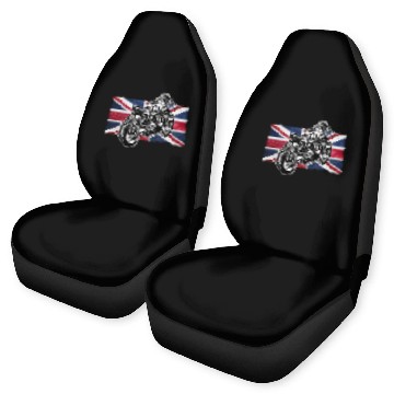 Discover Cafe Racer Bike, Distressed UK Flag Vintage Ride Car Seat Covers