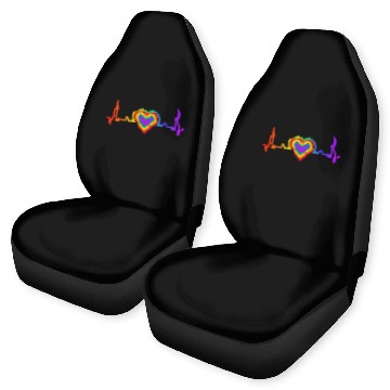 Discover Rainbow Heart LGBTQ Lesbian Gay Pride Car Seat Covers