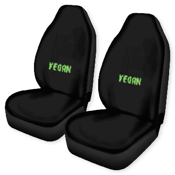 Discover STOP CLIMATE CHANGE GO VEGAN (black & green font) Car Seat Covers