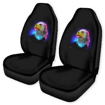Discover i love america neon bright lightsamerican eagle Car Seat Covers