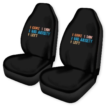 Discover I Came I Saw I Had Anxiety I Left Funny Introvert Car Seat Covers