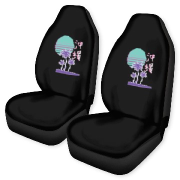 Discover Japanese Okinawa Synthwave Streetwear Car Seat Covers