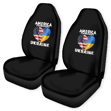 Discover America stands with Ukraine Car Seat Covers