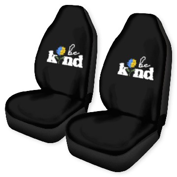 Discover Be Kind Yellow Blue Sunflower World Down Syndrome Car Seat Covers