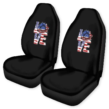 Discover Love Sunflower USA 4th of July Pride Car Seat Covers