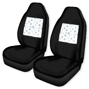 Discover Modern Snowflakes Pattern White Blue Car Seat Covers