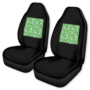 Discover Modern Snowflakes Pattern White Green Car Seat Covers