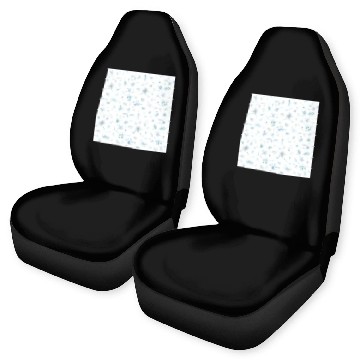 Discover Modern Snowflakes Pattern White Blue Car Seat Covers