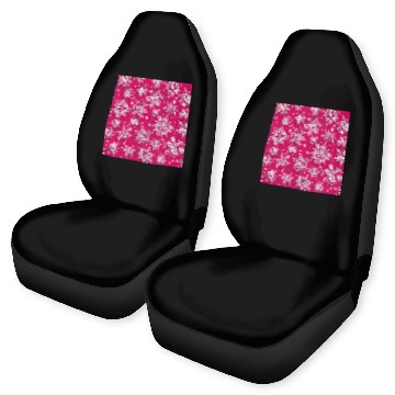 Discover Elegant Pink Snowflakes Pattern Car Seat Covers