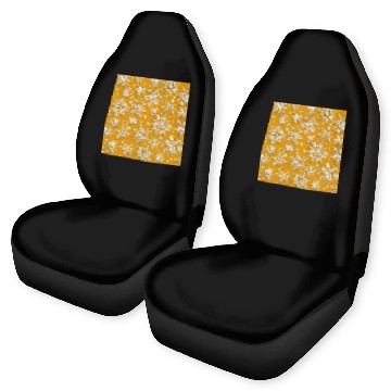 Discover Elegant Orange Snowflakes Pattern Car Seat Covers