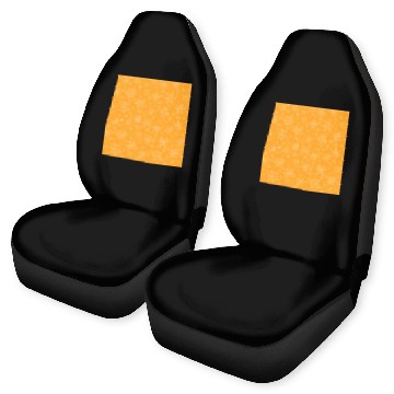 Discover Orange Snowflakes Pattern Car Seat Covers