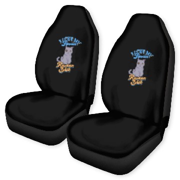 Discover I love my rescue Russian Blue - russian blue Car Seat Covers