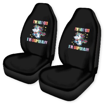 Discover LGBT Funny Rainbow Unicorn Super Gay Lesbian Pride Car Seat Covers