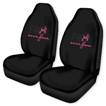 Discover Faith Over Fear Breast Cancer Awareness Support Car Seat Covers