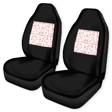 Discover Snowflakes Pattern Red White Car Seat Covers
