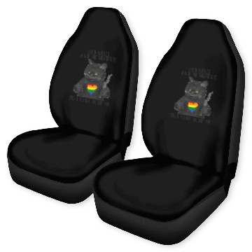 Discover LGBT Black Cat Knife Rainbow Heart Gay Pride Flag Car Seat Covers