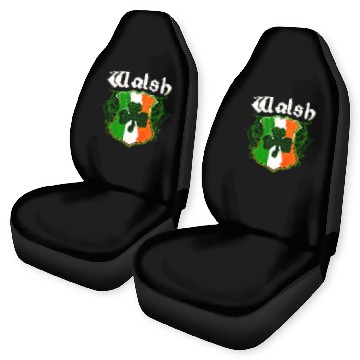 Discover Walsh Irish Surname Ireland Flag Shield Shamrock Car Seat Covers