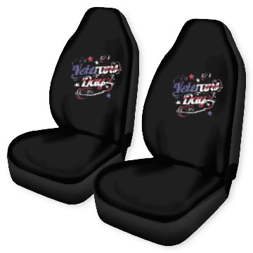 Discover US Flag Colored Logo For Veterans Day Car Seat Covers