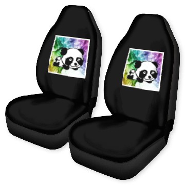 Discover panda in colourful world Car Seat Covers