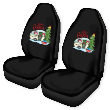 Discover Merry Christmas Happy Camper Funny Camping Life Car Seat Covers