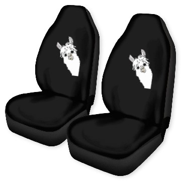 Discover Laughing alpaca comic lama in white with big eyes Car Seat Covers
