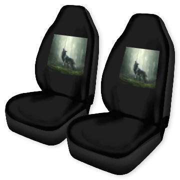 Discover Howling wolf at midnight Car Seat Covers