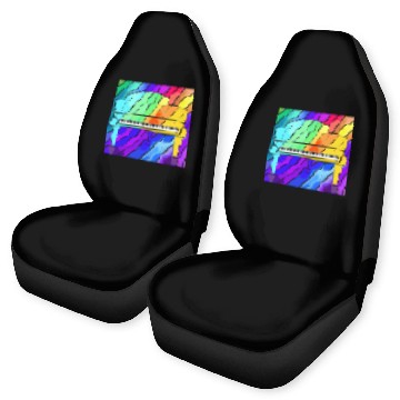 Discover piano in front of a colorful rainbow Car Seat Covers