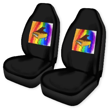 Discover piano in front of a colorful rainbow Car Seat Covers