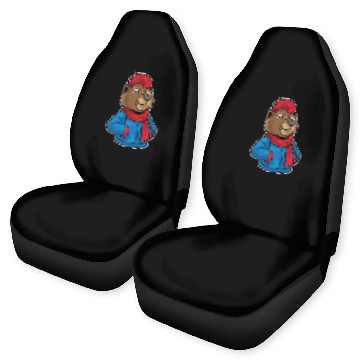 Discover Hip Hop Bear Funky Urban Cartoon Illustration Car Seat Covers