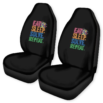 Discover Eat Sleep Solve Repeat Math Speed Cubing Genie Car Seat Covers