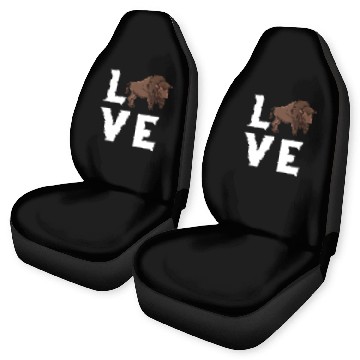 Discover Bison Love Cow Buffalo National Park Western Car Seat Covers