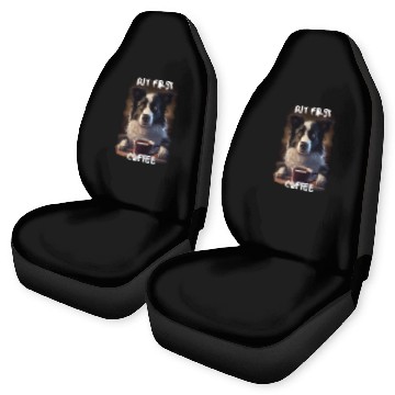 Discover Border Collie - But First Coffee (en) 2 Car Seat Covers