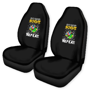 Discover Eat Sleep Solve Repeat Math Speed Cubing Genie Car Seat Covers
