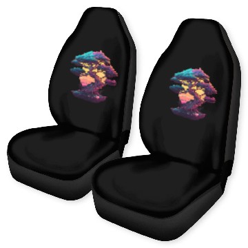 Discover Synthwave Bonsai Tree Car Seat Covers