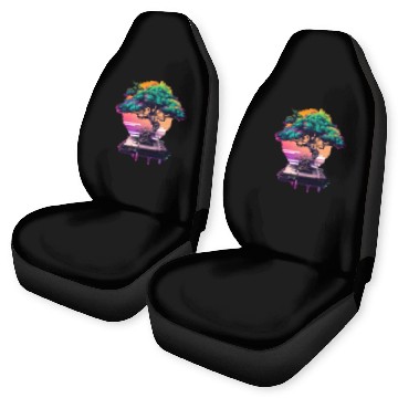 Discover Synthwave Bonsai Tree Car Seat Covers