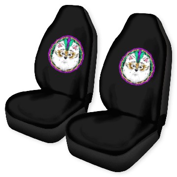 Discover Pomeranian Or Samoyed Dog With Mask For Mardi Gras Car Seat Covers
