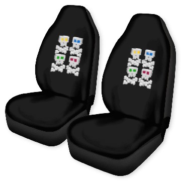 Discover 8-bit Pixel Pop Art Style Pirate Flag Skulls Car Seat Covers