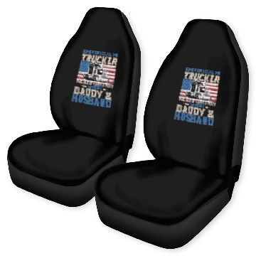 Discover Truck Driver Gift Trucker Daddy Husband US Flag Car Seat Covers
