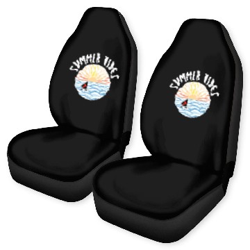Discover illustration sun sea boat summer vibes Car Seat Covers
