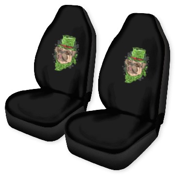 Discover Pug Lover, Cute Dog St Patricks Day, Lucky Shamroc Car Seat Covers