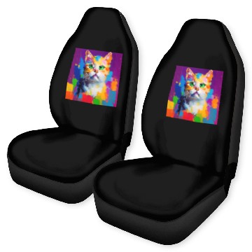 Discover Oil Painting Style Cat Portrait Design for Cat Car Seat Covers