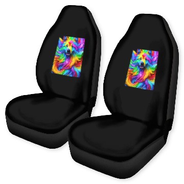 Discover Labrador Retriever with rainbow splashes of colors Car Seat Covers