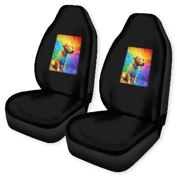 Discover Labrador Retriever with rainbow splashes of colors Car Seat Covers