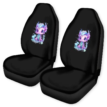 Discover Cute aqua and purple watercolor dragon Car Seat Covers