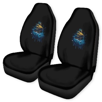 Discover Pirate Ship in Stormy Seas Car Seat Covers