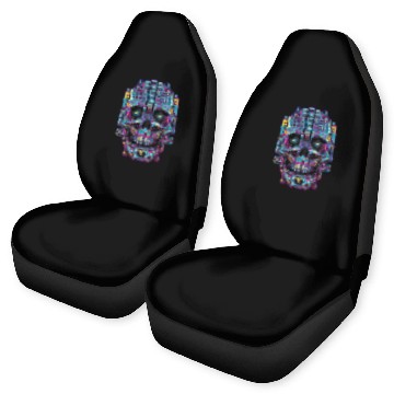 Discover Psychedelic Robot Skull Car Seat Covers