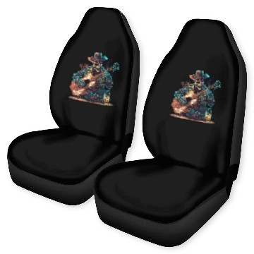 Discover cowboy skeleton play guitar Car Seat Covers