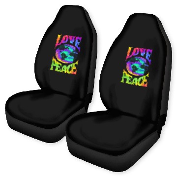 Discover Peace Love earth 60S 70S Tie Dye Hippie ONLY PEACE Car Seat Covers