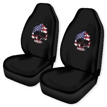 Discover skull head with american flag Car Seat Covers