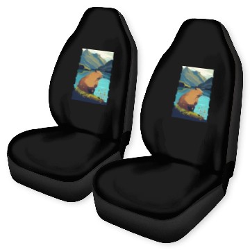 Discover Capybara Nature Capibara Car Seat Covers